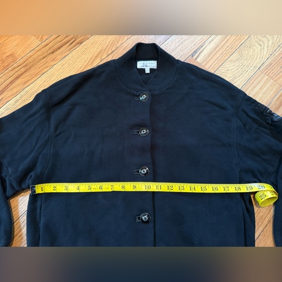 VTG St John Sport Black Button Down Jacket Crown Crest Logo Cotton Womens Size M - Picture 14 of 14